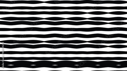 Black and white abstract pattern with wavy horizontal lines
