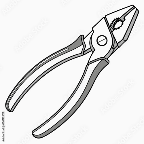 Industrial Metal Pliers Isolated on White Background