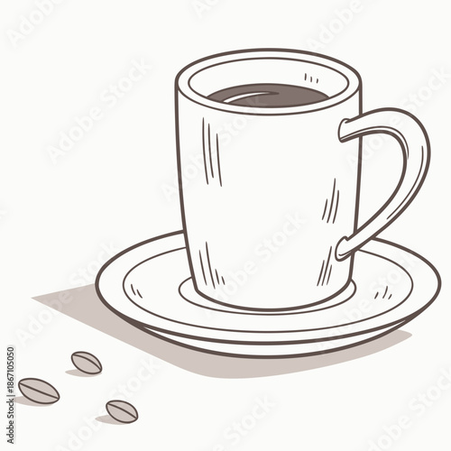 Modern Minimal Ceramic Mug for Coffee and Tea