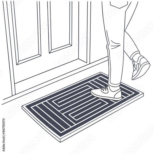 Modern Minimalist Rug or Floor Mat Illustration