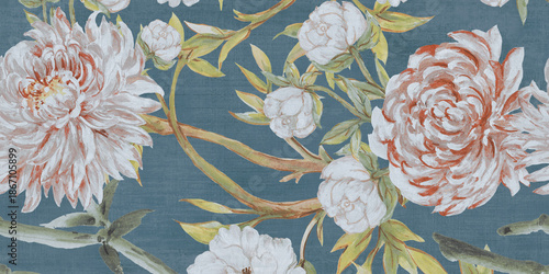seamless pattern with flowers and wallpaper