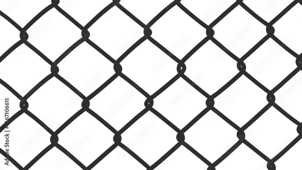 Fototapeta premium Chain link fence pattern with diamond shaped openings