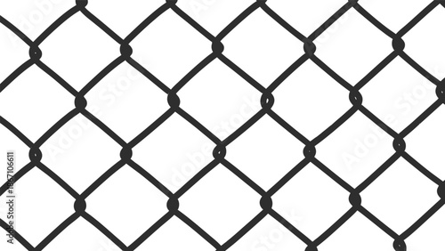 Chain link fence pattern with diamond shaped openings