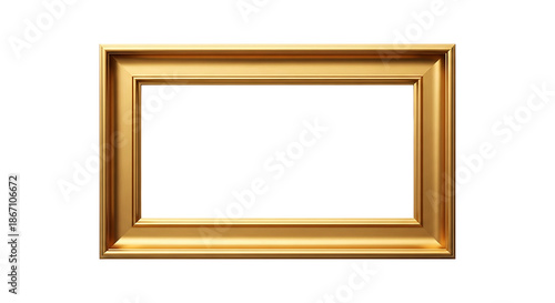 Simple gold picture frame mockup