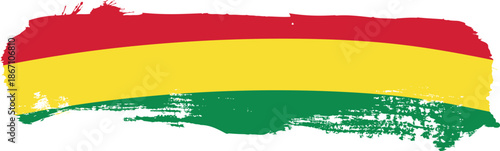 horizontal Mali and Bolivia brush flag, vector illustration on a white background
