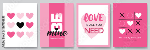 Happy Valentines Day typography with handwritten calligraphy text, isolated on pink background. Romantic Template design for celebrating valentine's Day on 14 February. Vector Illustration