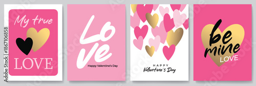 Happy Valentines Day typography with handwritten calligraphy text, isolated on pink background. Romantic Template design for celebrating valentine's Day on 14 February. Vector Illustration