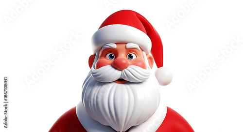  3d rendered santa claus hyper-realistic, isolated on a white background PNG
