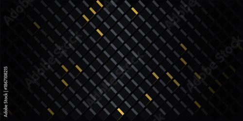 3D Isometric Diamond Armor Wall with Opaque Gold and Dark Chrome Plates