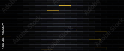 Premium 12K 3D Cyber Lath Wall with Opaque Gold Interlocking Horizontal Ribs