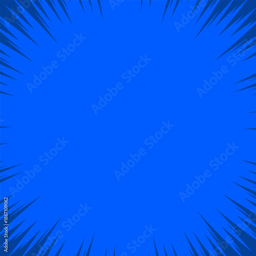 Dynamic Blue Background With Bold Comic-Style Spiked Borders