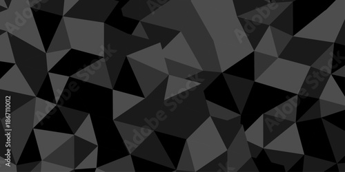 Vector gray overlapping polygon square texture. Seamless geometric pattern triangle shapes low polygon backdrop background. Abstract line poly background.