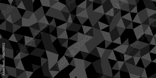 Abstract geometric wall tile and metal cube background triangle wallpaper. Seamless geometric pattern low polygon backdrop background. Gray diamond overlap polygonal background.