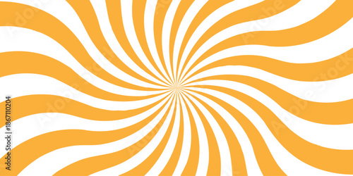 Vector sunray stripe background. Light sunburst glowing background. Sunburst pattern summer social banner. vector illustration pattern beam rays. Spiral radial striped backdrop design.