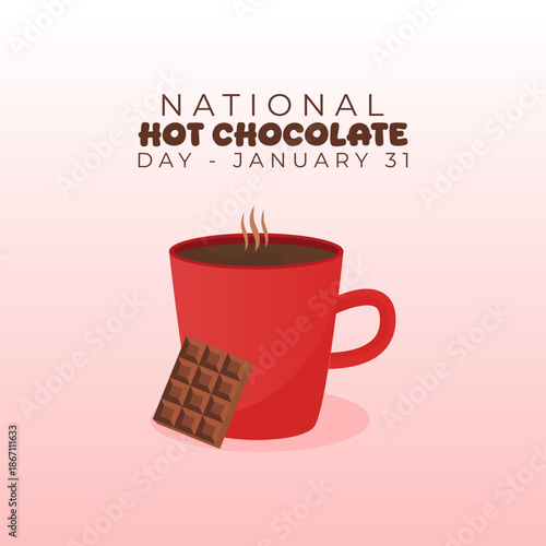 vector graphic of National Hot Chocolate Day ideal for National Hot Chocolate Day celebration