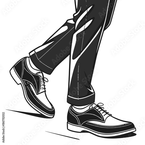 Black Leather Shoes Pair on White - Style Accessory