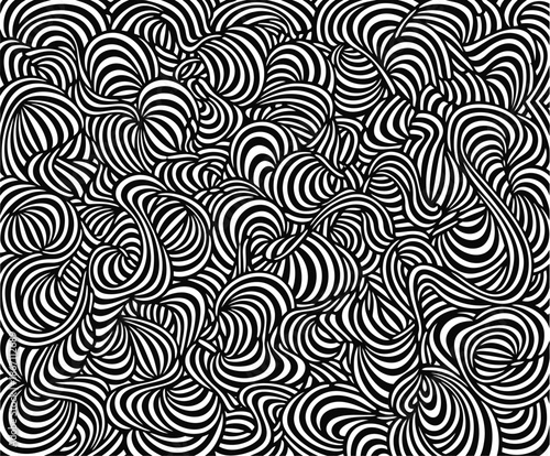 Black and white swirling patterns abstract art