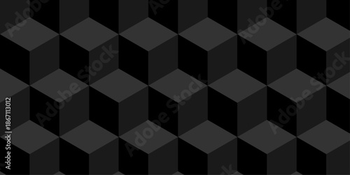 Cubic wall texture pattern. seamless cube grid hexagon technology background. Geometric pattern illustration mosaic, square and triangle wallpaper.
