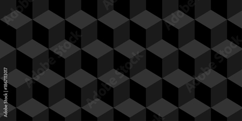 Cubic wall texture pattern. seamless cube grid hexagon technology background. Geometric pattern illustration mosaic, square and triangle wallpaper.