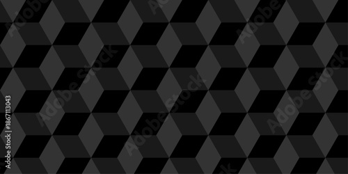 Cubic wall texture pattern. seamless cube grid hexagon technology background. Geometric pattern illustration mosaic, square and triangle wallpaper.