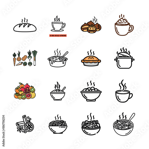 Home and Interior Design Icon Set for Domestic Lifestyle Living Space and Household Management