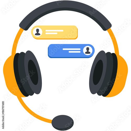 Customer Engagement Headset Chat Icon
