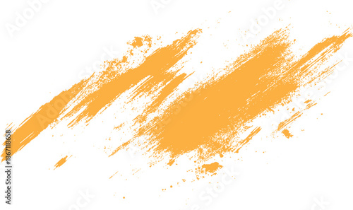 Vibrant abstract background featuring energetic orange brush strokes and splatters with a distressed texture, creating a dynamic and artistic visual for applications