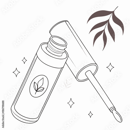 Small Cosmetic Brush Vector Graphic Isolated White