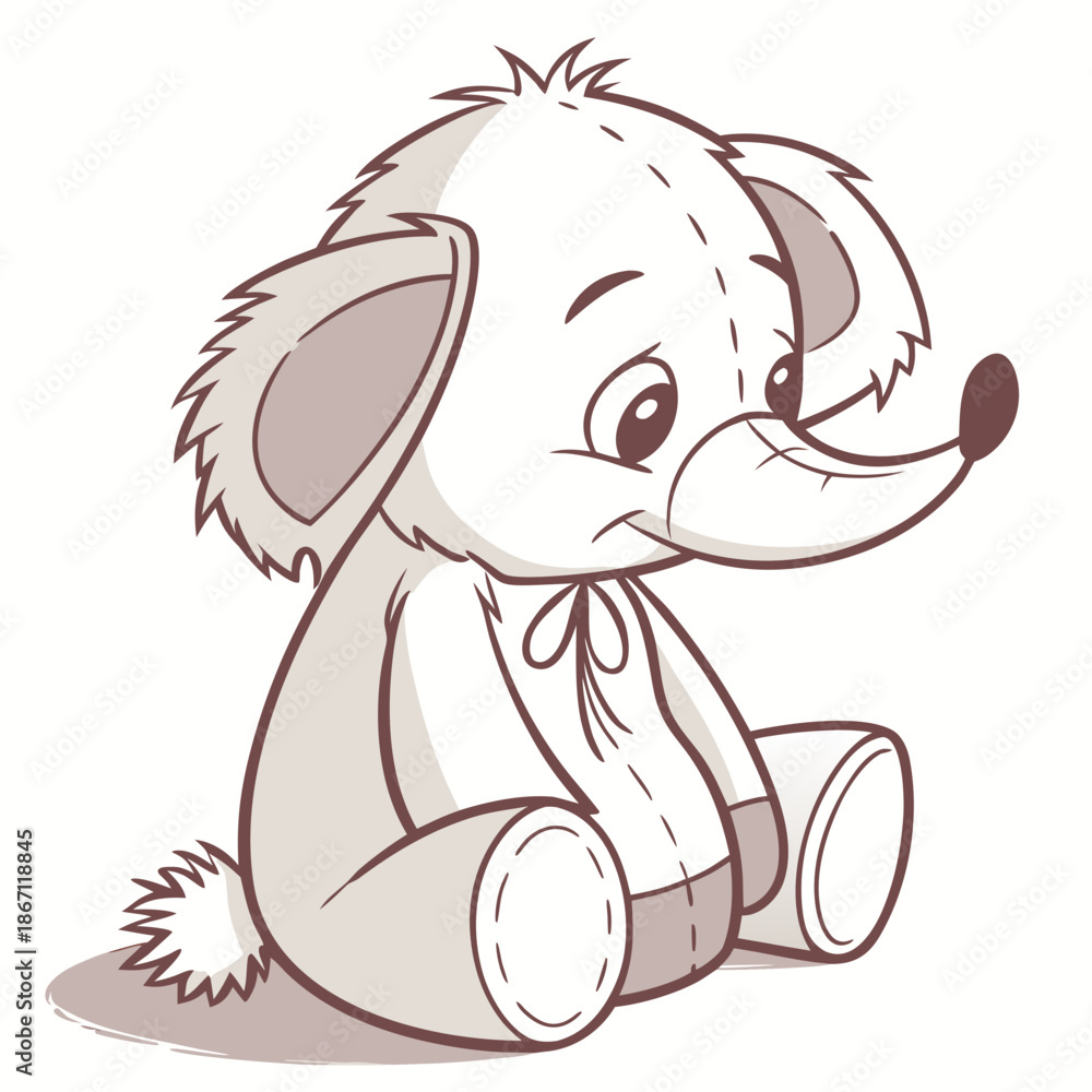 Obraz premium Small Stuffed Animal Isolated on White - Soft Plush Icon
