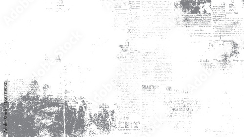 Distressed vintage newspaper texture with faded print and scattered ink marks creating a grunge background effect for projects and historical themes