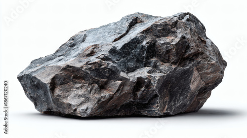 Large Rock Shadow White Background Isolated