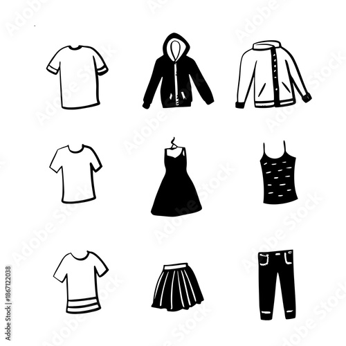 vector illustration of a set of clothes