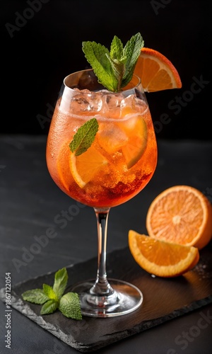 Refreshing Aperol Spritz Cocktail with Orange and Mint