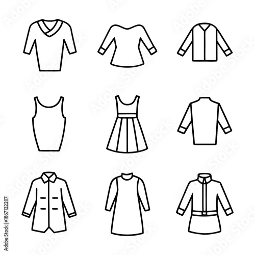 vector illustration of a set of clothes