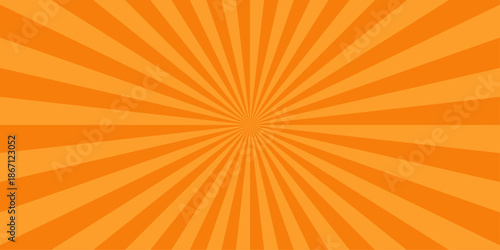 Abstract orange and red retro with sunburst pattern colorful design. Vintage sunrays illustration swirl grunge backdrop line. sun beam vector banner design and comic burst gradient concept pattern.