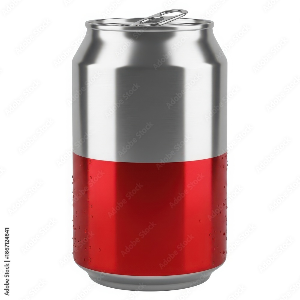 Fototapeta premium Red beverage in aluminum can
