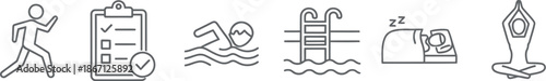 Fitness and wellness icons representing various activities