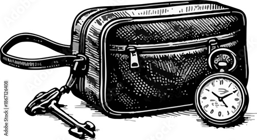 Toiletry Bag with Watch Etching