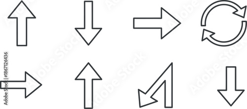 Collection of various directional arrows and symbols