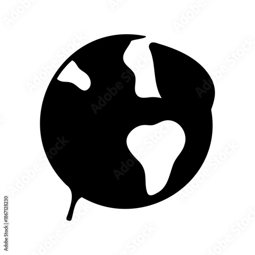 Melting Earth Illustration Depicting Climate Change and Environmental Concerns Concept