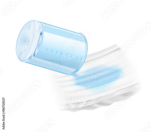 Absorbent material that shows prevents leaking for diapers, pants, pads, changing mats. Vector illustration isolated on white background. Perfect for hygiene product and absorbent materials. EPS10.