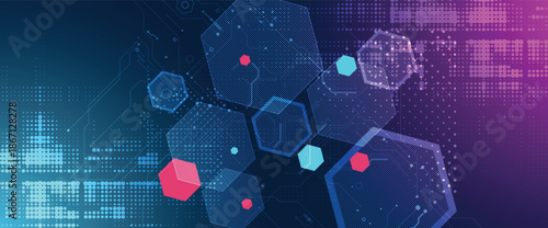 Abstract digital high technology and science or cyber background