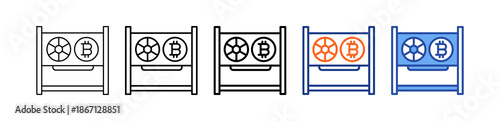 Mining Rig Different Set Vector Icon