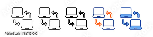 Peer To Peer Network Different Set Vector Icon