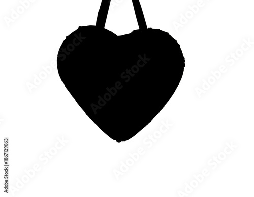 Grafik Herzgrafik Schwarz Weiß hängendes Herz