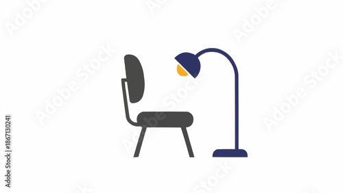 Modern Office Chair and Floor Lamp.