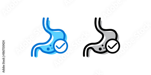 Simple  stomach icon vector on white background.