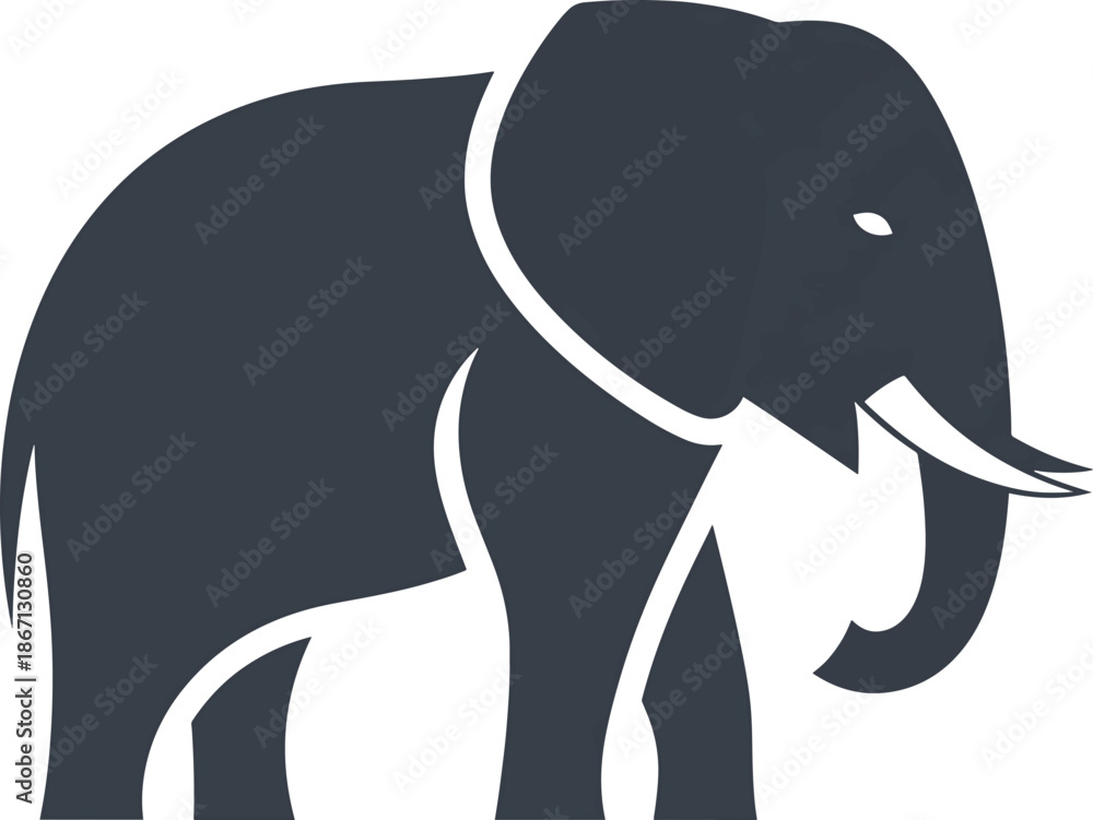Fototapeta premium Elegant Elephant Silhouette - A Majestic Icon of Wildlife and Conservation.