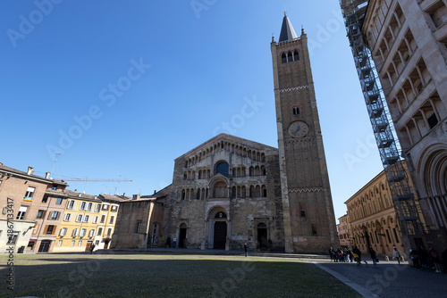 PARMA, ITALY, MARCH 20. 2025 - The Cathedral of Parma, Emilia-Romagna, Italy