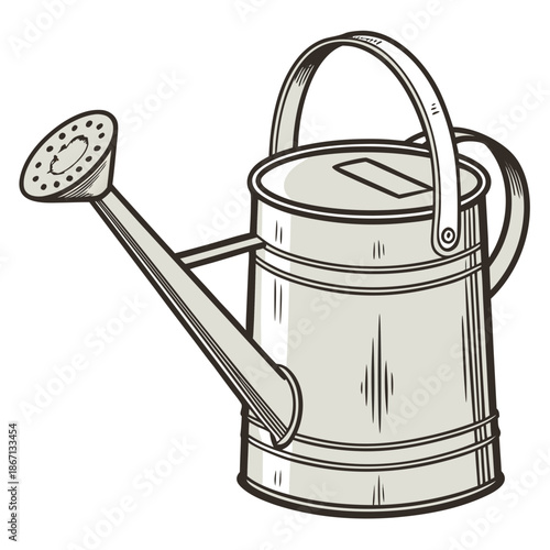 Green Watering Can for Garden Plants and Flowers